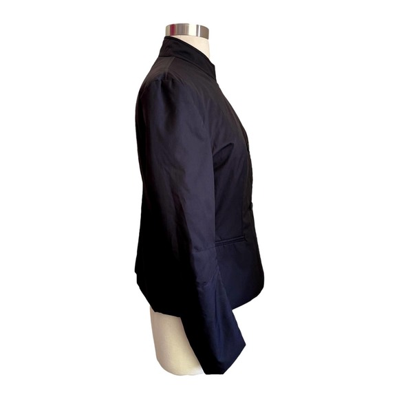 Armani Collezioni Black Asymmetric Close Blazer Jacket Italian Size 40 US 4 EUC - Picture 2 of 9